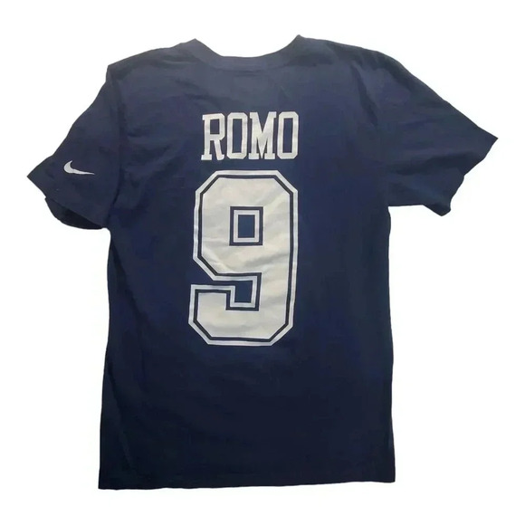 Nike Dallas Cowboys Tony Romo #9 Graphic Logo T-Shirt Mens Sz S Tee Football NFL - Picture 1 of 8